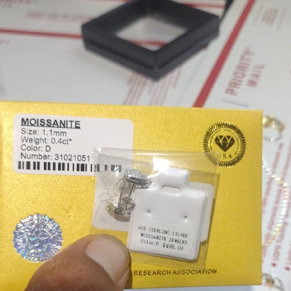 Moissanite Silver Stud Earrings